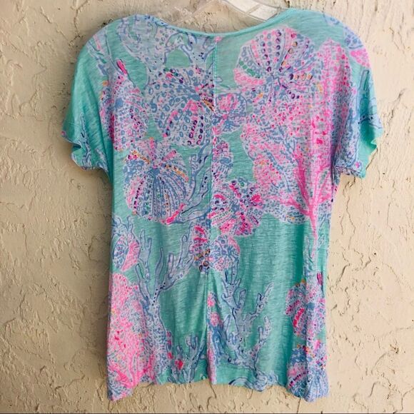 LILLY PULITZER Mikela 100% Linen Short Sleeve Top Size XXS - Picture 5 of 9
